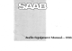 Saab 9000 Audio Equipment 1986 User Manual