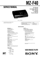Sony MZ-F40 Service Manual
