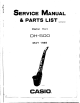 Casio DH-500 Service Manual & Parts List