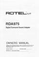 Rotel RDA-975 Owner's Manual