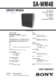 Sony SA-WM40 Service Manual
