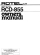Rotel RCD-855 Owner's Manual