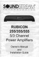 Soundstream Rubicon 255 Owner's Manual And Installation Manual