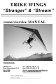 Aeros TRIKE WINGS Stranger Owner's Service Manual
