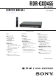 Sony RDR-GXD455 Service Manual