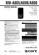 Sony NW-A805 Service Manual