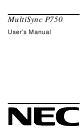 NEC MultiSync P750 User Manual