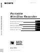 Sony MZ-R55 Operating Instructions Manual