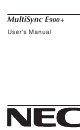 NEC MultiSync E900+ User Manual