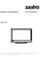 Sanyo LCD-26XR9DA Instruction Manual