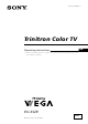 Sony WEGA KV-XJ29 Operating Instructions Manual