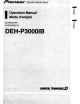 Pioneer DEH-P3000IB Operation Manual