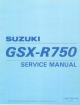 Suzuki 1996 GSX-R750 Service Manual