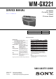 Sony WM-GX221 Service Manual