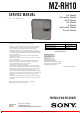 Sony MZ-RH10 Service Manual