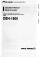Pioneer DEH-1800 Operation Manual