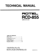 Rotel RCD-855 Technical Manual