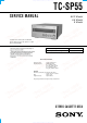 Sony TC-SP55 Service Manual