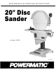 Powermatic DS20 Maintenance And Operating Instructions