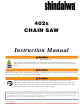 Shindaiwa 402s Instruction Manual