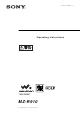 Sony MZ-R910 Operating Instructions Manual