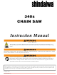 Shindaiwa 340s Instruction Manual