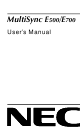 NEC MultiSync E500 User Manual