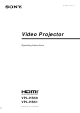 Sony VPL-HS50 Operating Instructions Manual