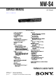 Sony NW-S4 Service Manual