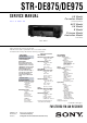 Sony STR-DE875 Service Manual
