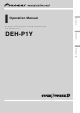 Pioneer DEH-P1Y Operation Manual