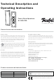 Teufel CL 250 FCR Technical Description And Operating Instructions