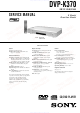 Sony DVP-K370 Service Manual