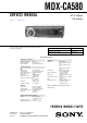 Sony MDX-CA580 Service Manual