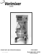 Varimixer W80 Spare Part And Operation Manual