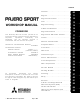 Mitsubishi Pajero Sport 1996 Workshop Manual