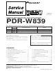 Pioneer PDR-W839 Service Manual