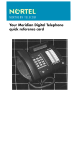 Nortel Meridian M3820 Quick Reference Card