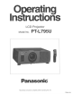 Panasonic PT-L795U Operating Instructions Manual