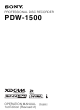 Sony PDW-1500 Operation Manual