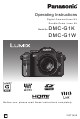 Panasonic DMC-G1K Operating Instructions Manual