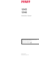 Pfaff 1245 Instruction Manual
