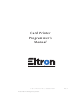 Zebra Eltron P300 Programmer's Manual