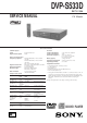Sony DVP-S533D Service Manual