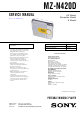 Sony MZ-N420D Service Manual