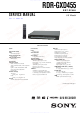 Sony rdr-gxd455 Service Manual