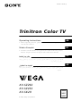 Sony WEGA KV-SZ292 Operating Instructions Manual