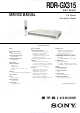 Sony RDR-GX315 Service Manual