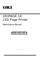 Oki OKIPAGE 12i Maintenance Manual