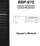 Rotel RSP-975 Owner's Manual